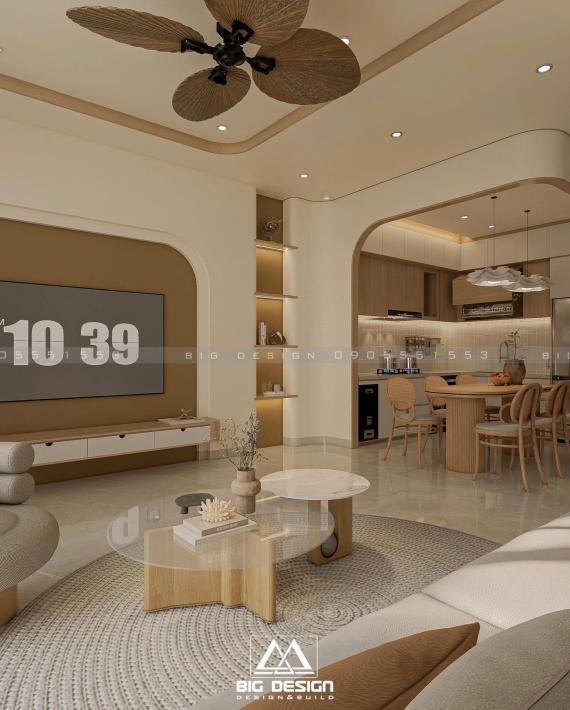 NỘI THẤT NHÀ 2 TẦNG PHONG CÁCH WABISABI 