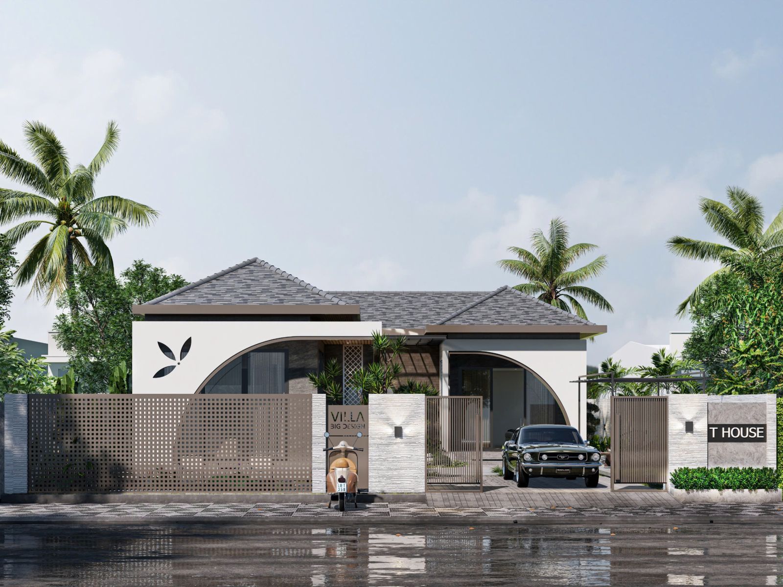 ngôi nhà kiểu villa nghỉ dưỡng